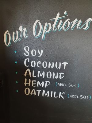 Plant milks!!  at Jet Black Coffee Company - Gateway in Portland
