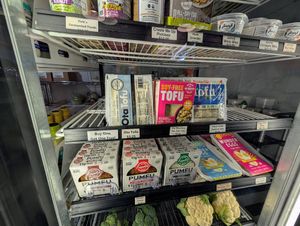 Local tofu. at Food Fight Vegan Grocery - Halsey St in Portland