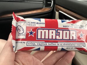 Vegan English toffee called Major  at Food Fight Vegan Grocery - Halsey St in Portland