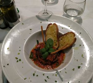 Berenjena con tofu y tomate frito at Krokos in Agrigento