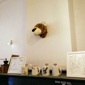 They even have a vegan tiger trophy head on the wall above the fireplace. at Sultans in Antwerpen