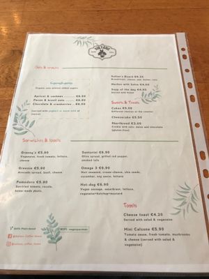 Menu  at Sultans in Antwerpen