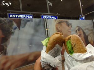 Sauerkraut sandwich in take away (at Antwerpen centraal station) at Sultans in Antwerpen