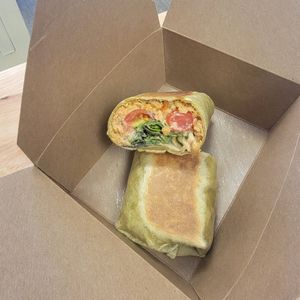 Buffalo Chickpea Wrap at New Moon Market in Orlando