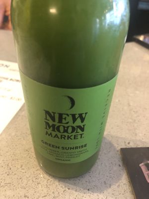 Green sunrise juice   at New Moon Market in Orlando