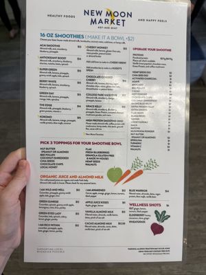 Menu  at New Moon Market in Orlando