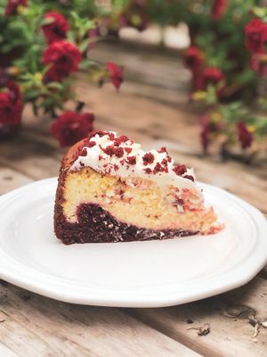 Red Velvet Cheesecake at Woodstock Garden Cafe in Woodstock