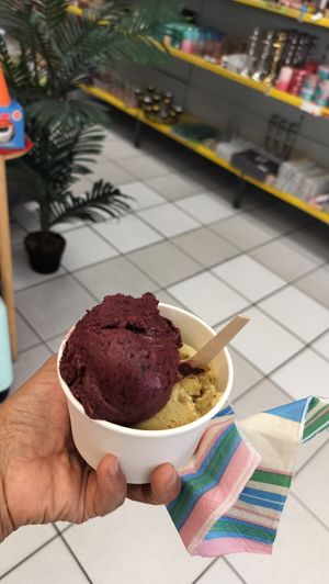 Pistachio and mixed berry. at Joy Madal in Geneva