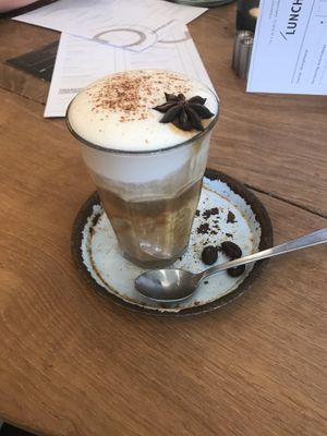Pumpkin spice soy latte   at Gember in Horst