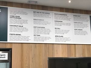 Part of the Menu Board at Upbeet in Atlanta