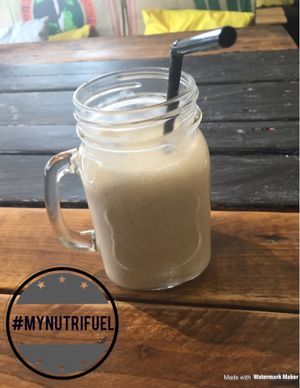 Banana dairy free coconut milk milkshake #mynutrifuel at The Lemon Witch Kitchen in Leigh-on-sea