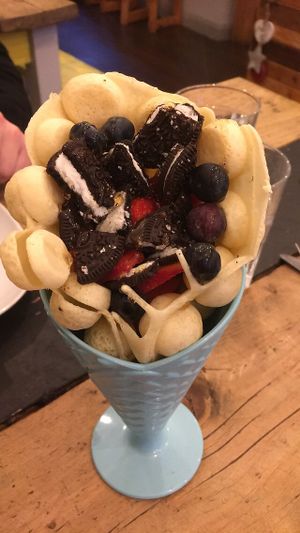 Vegan bubble waffles  at The Lemon Witch Kitchen in Leigh-on-sea