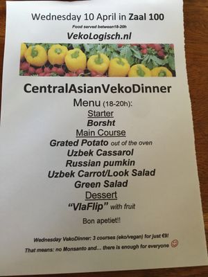 Menu options  at VekoDiner - Pop up in Amsterdam