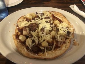 Hawaiian jackfruit flatbread at Union Jack Pub in Indianapolis