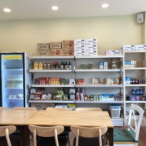 You can shop vegan items like instant noodles, non-alcoholic beers and meats! at Loving Hut - Yangjae Juam in Gyeonggi-do