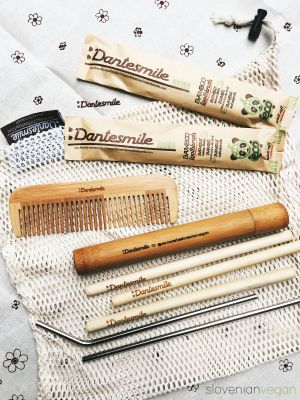 Dantesmile slovenian zero waste products.

Photo by: Slovenian Vegan on Facebook at Dobra volja in Celje