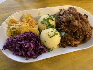 Vegan bigos stew  at The Singing Rooster in Penzance