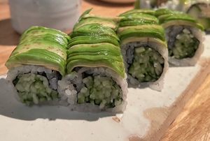 Avo and cucumber maki - 8 pieces #Veganuary at Roka in East London