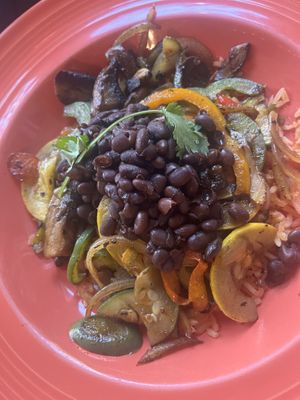 Veggie Bowl with Black Beans Added  at Cantinflas Mexican and Vegetarian Cuisine in Greenville