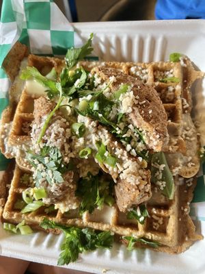 Chick’n and gravy  at Sprouting Dreams in Dayton