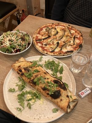 Folded Sfilatino, Smoky and side salad  at The Flat in Exeter