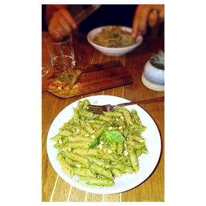 Gluten Free Vegan Pesto Pasta & Walnut Pasta  at The Flat in Exeter