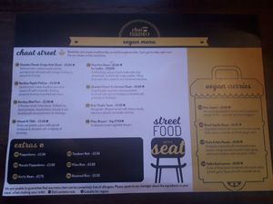 New vegan menu, July 2018 at Chai Naasto in Beckenham
