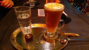 Latte Macchiato with rice mylk.

Photo by: Robert S. on Facebook at Kavarna Lucifer in Velenje