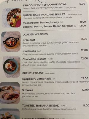 Marked VG for vegans  at Flour Patisserie in Jersey