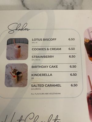 Marked VG for vegan  at Flour Patisserie in Jersey