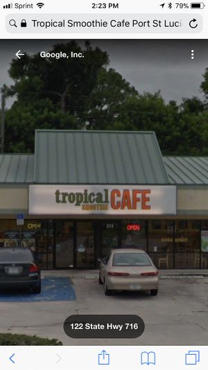 Outside at Tropical Smoothie Cafe in Port St Lucie