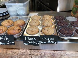 Fresh from the oven vegan muffins at Natudeco in Kamakura