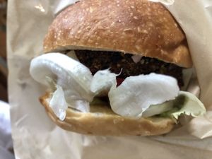 Quinoa burger at Natudeco in Kamakura
