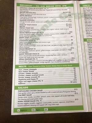 Menu  at ManicOrganic Cafe in Penrith
