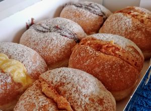 Custard, apple custard and chocolate custard at Daniel's Donuts - Springvale in Springvale