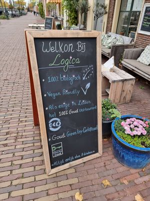 street sign at Logica Cafe Restaurant in Leiden