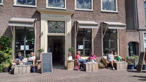Café front at Logica Cafe Restaurant in Leiden