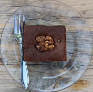 walnut brownie at Logica Cafe Restaurant in Leiden