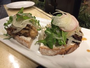Mushroom tartine at Wynn Hotel - Jardin in Las Vegas