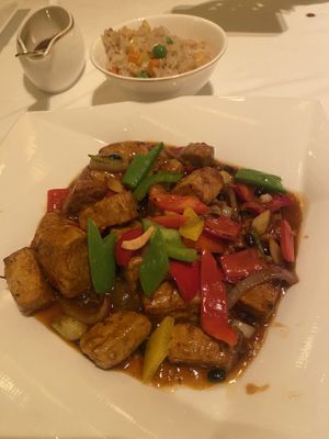 Tai Chin Chik’N and vegetable fried rice   at Wynn Hotel - Wing Lei in Las Vegas