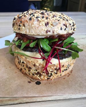 Hommus Portobello Burger  at Urban Farmcy in Porto Alegre