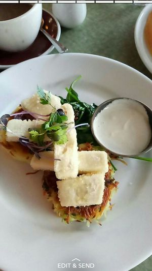Potato Hashcakes with Tofu at GoBang Espresso in Lower Hutt