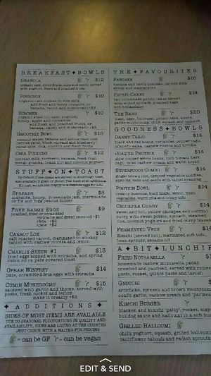 Winter Menu at GoBang Espresso in Lower Hutt