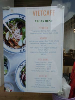 Vietcafe Vegan menu at VietCafe in Newcastle Upon Tyne