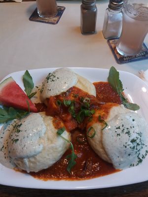 vegan stuffed dumplings at Heinrichsbrücke in Mannheim