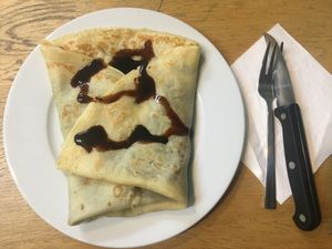 Veganer Crêpe mit Schokolade und Banane at Schön Klar Coffee - Eis eis Baby in Mannheim