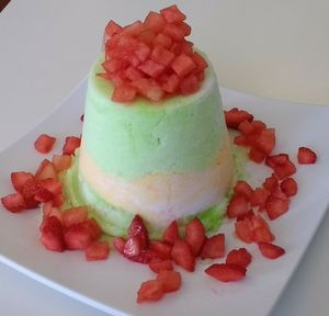 Vegan Honeydew & Peach Snow, With Fresh Strawberry & Watermelon at Vampire Penguin in Eureka