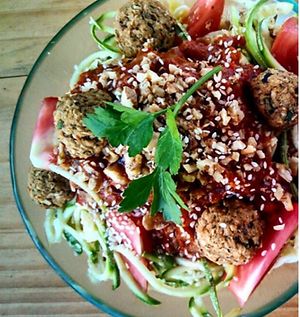 Fideos de Zucchini at Crudo Sabiduria Liquida - Av Suba in Bogota