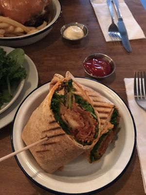 Vegan tofu wrap  at Society Standard in Cardiff