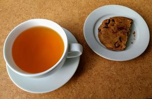Vanilla Rooibos Tea, & a Vegan Cookie at Milano Coffee Roasters - Denman St in Vancouver